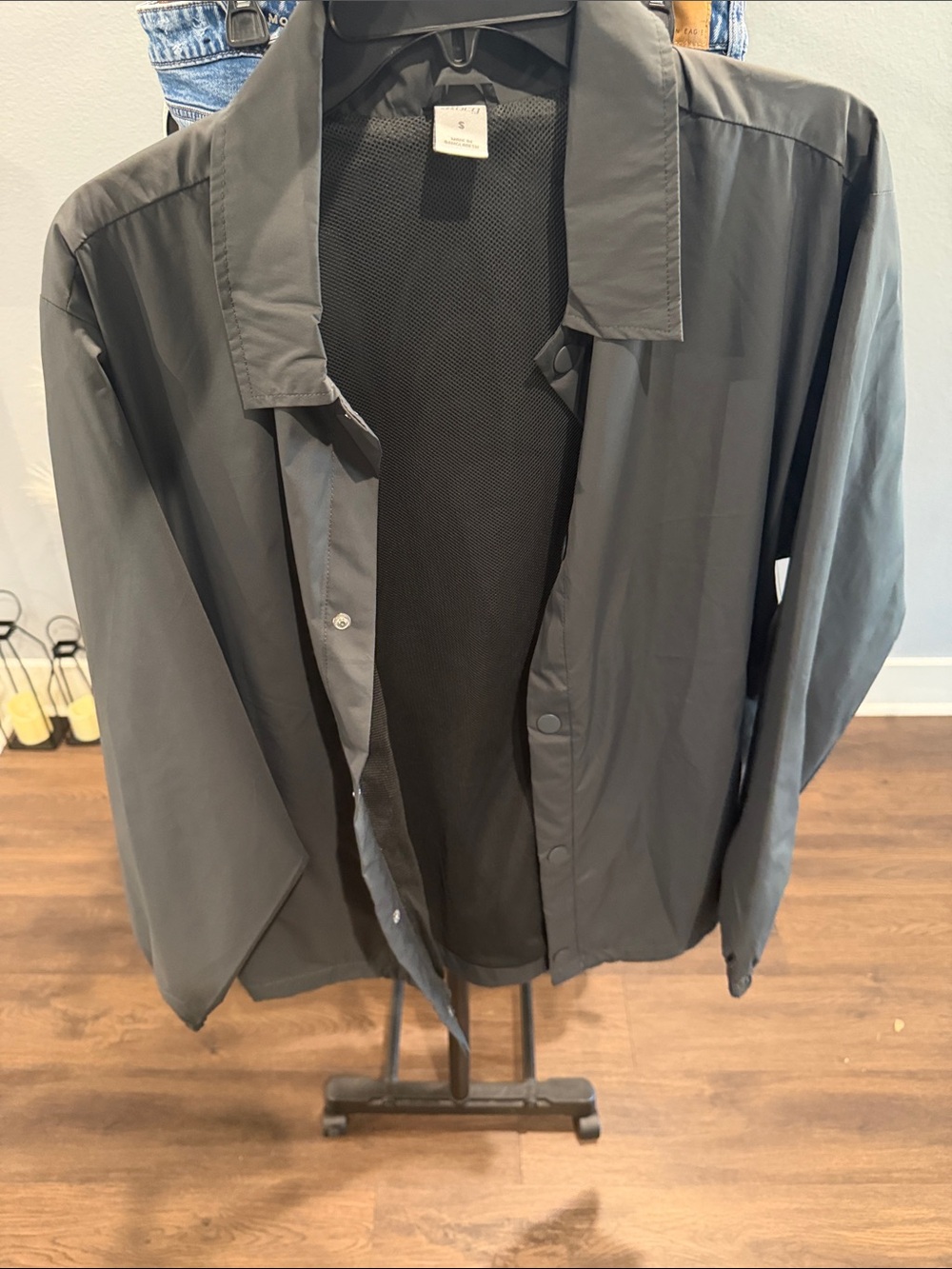 Men's Black Lightweight Button-Up Jacket